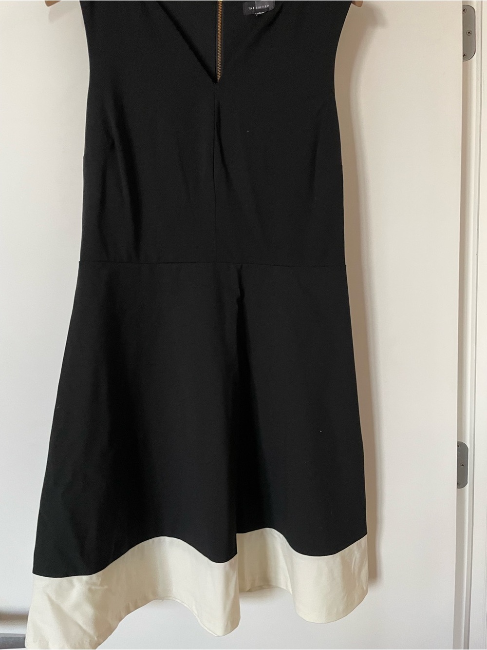 The Limited Black A-Line Dress with Cream Hem